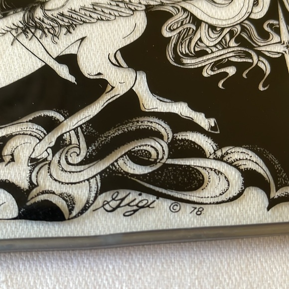 Fantasy whimsical style stained glass display part window panel 6” x 4” Gigi 78 - Picture 3 of 4